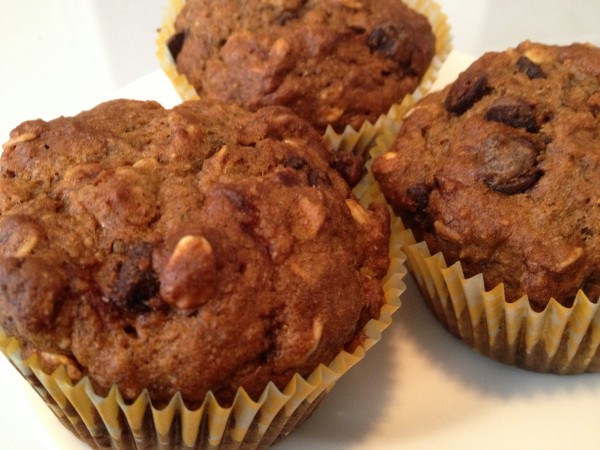 My Daily Pastry - Hearty Banana Chocolate Chip Muffins